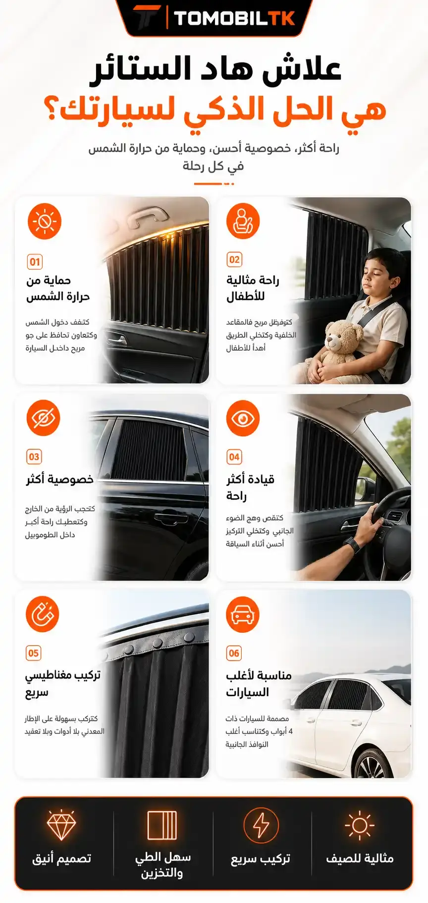 ستارة السيارة المغناطيسية 4 قطع BENEFITS