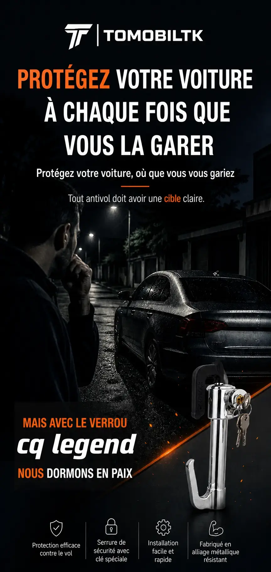 Antivol Volant–Pédale Télescopique CQ Legend CQ-2003 02