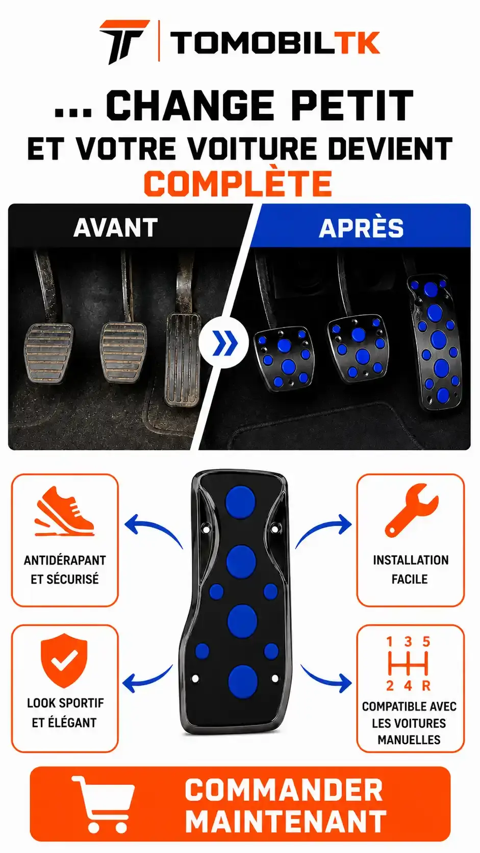 Couvre-pédales Sport Antidérapants BEFORE_AFTER