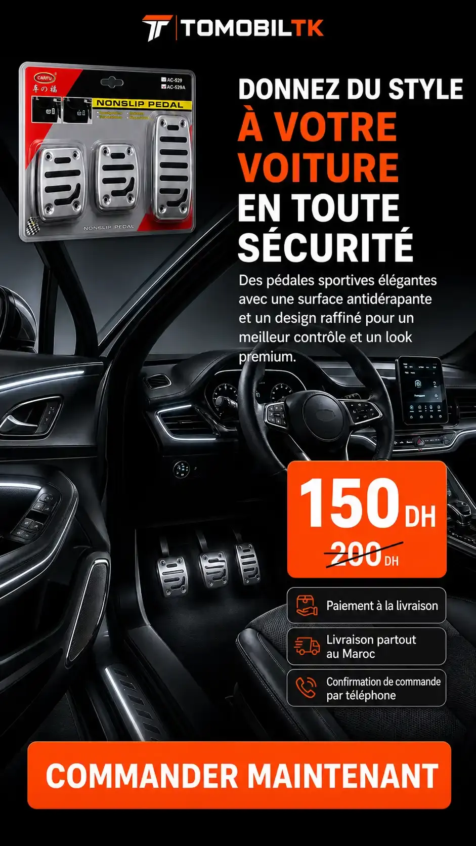 Couvre-pédales Sport Antidérapants HERO