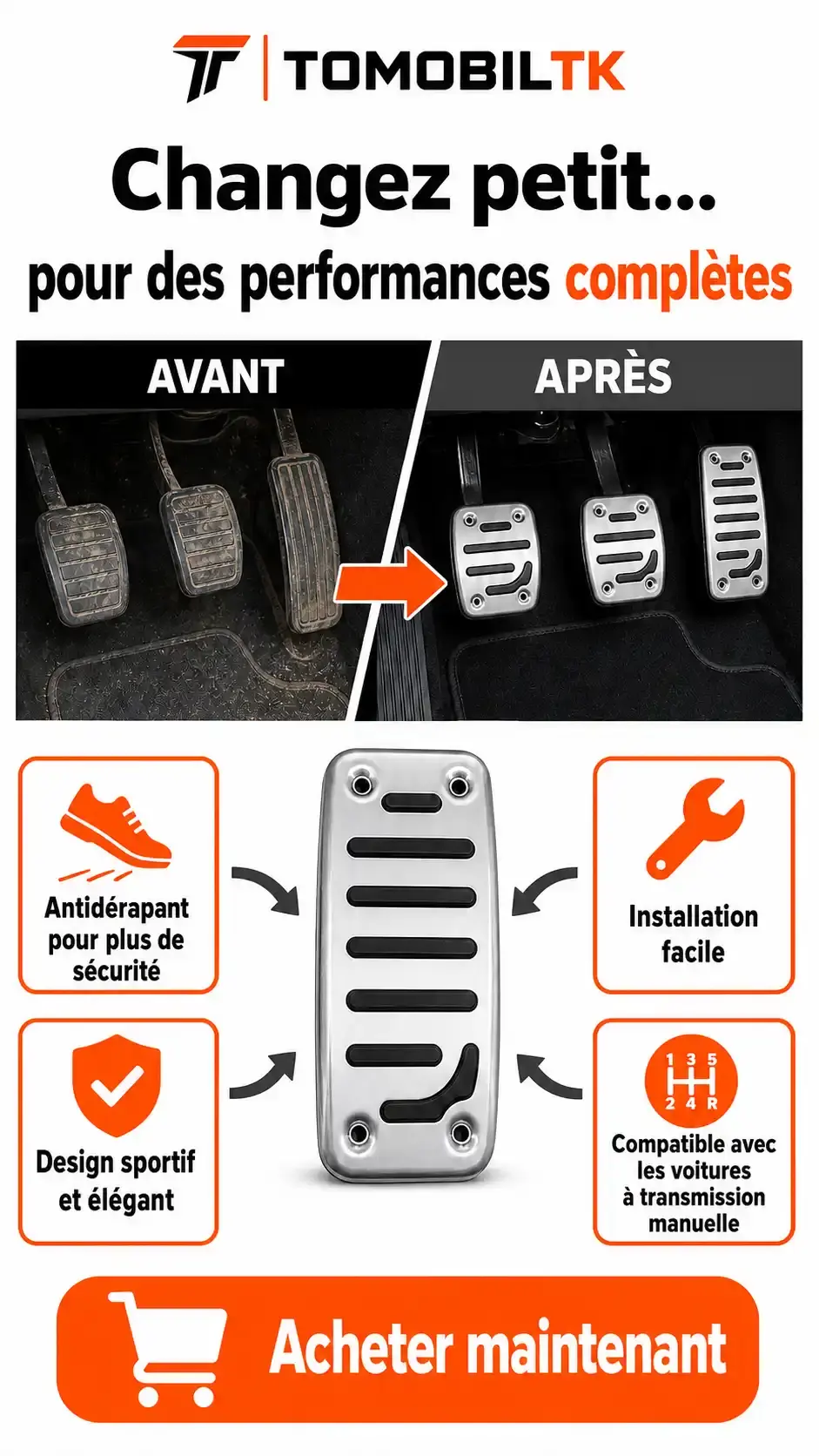 Couvre-pédales Sport Antidérapants BEFORE_AFTER