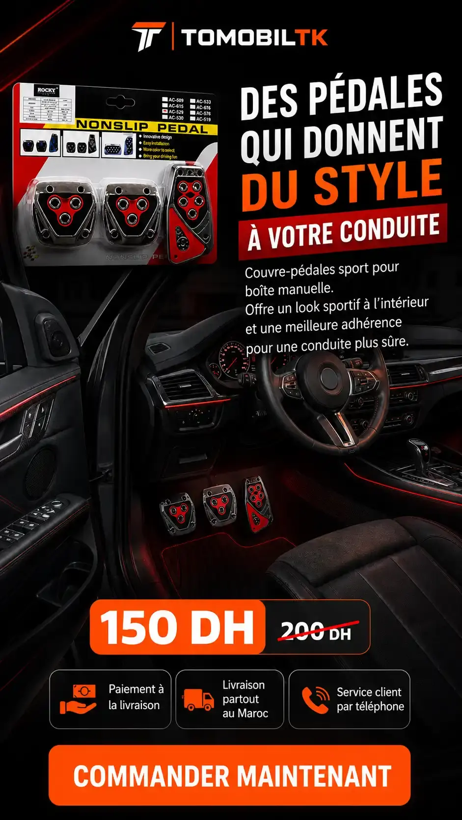 Couvre-pédales Sport Antidérapants HERO